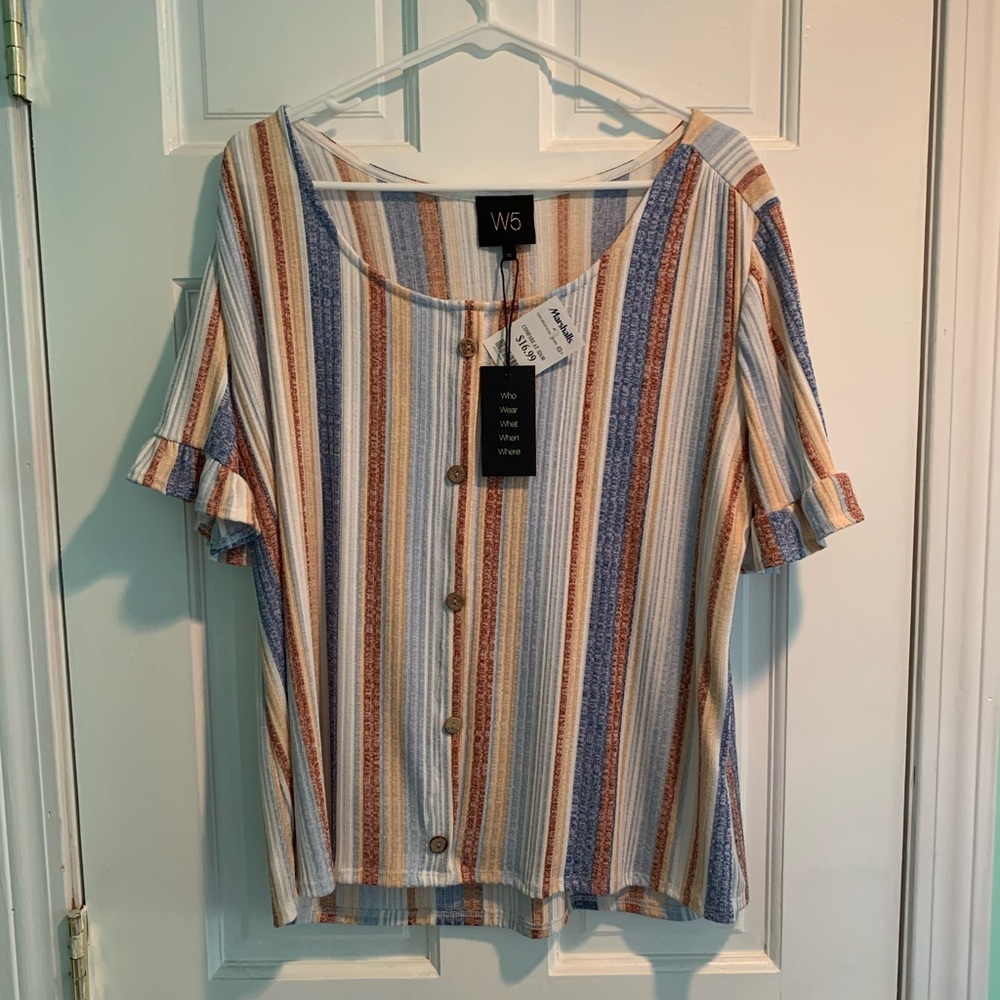 Striped Ruffle Top